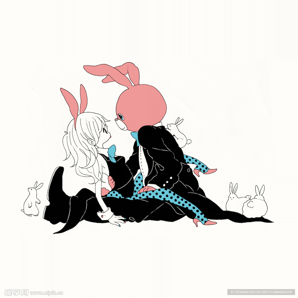可爱兔子卡通图