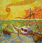 油画 码头
