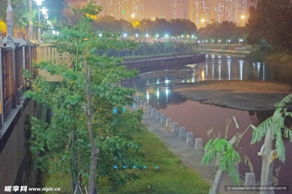 城市夜景 河道景观