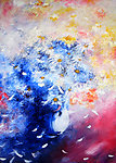 油画 花瓶花束