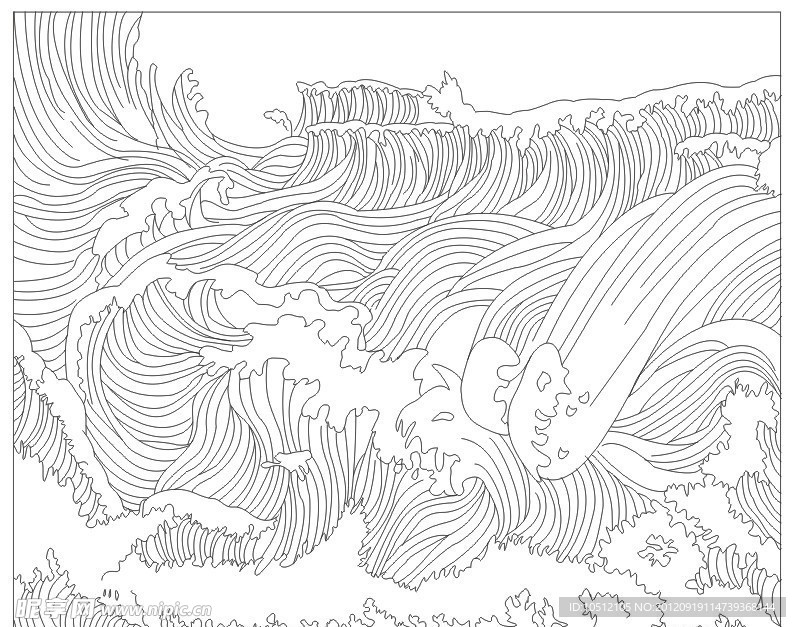 失量图 艺术玻璃 海