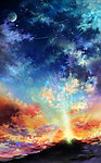 夕阳 星空