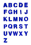 蓝色立体字母