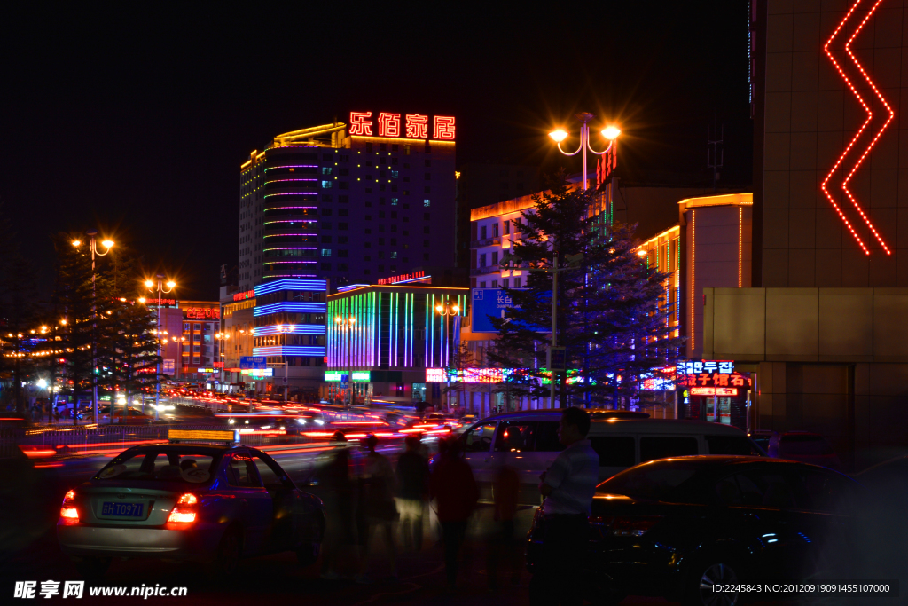 延吉市夜景 河南街