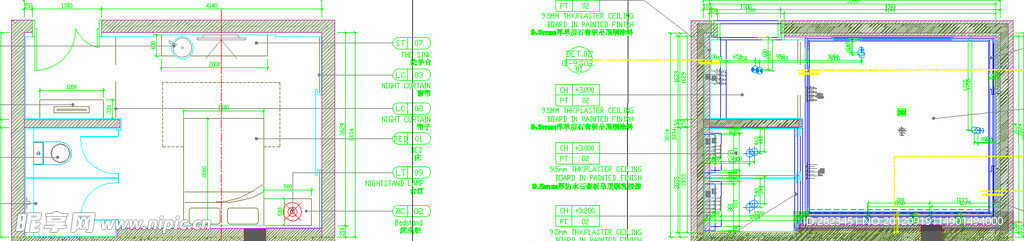 五星级酒店桑拿区家具天花平面