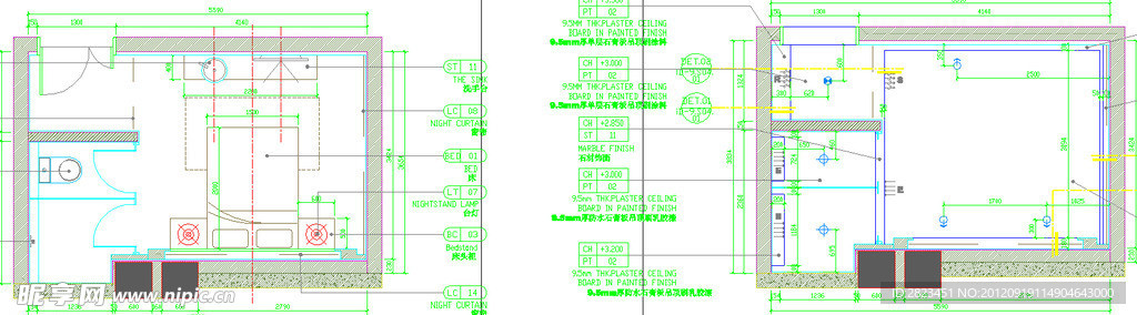 五星级酒店桑拿区 家具天花平面