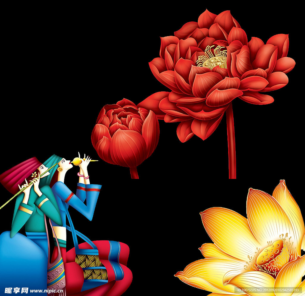 荷花人物