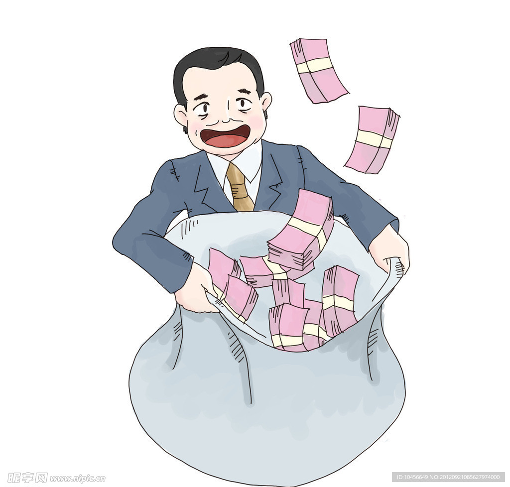 非法集资人物插画