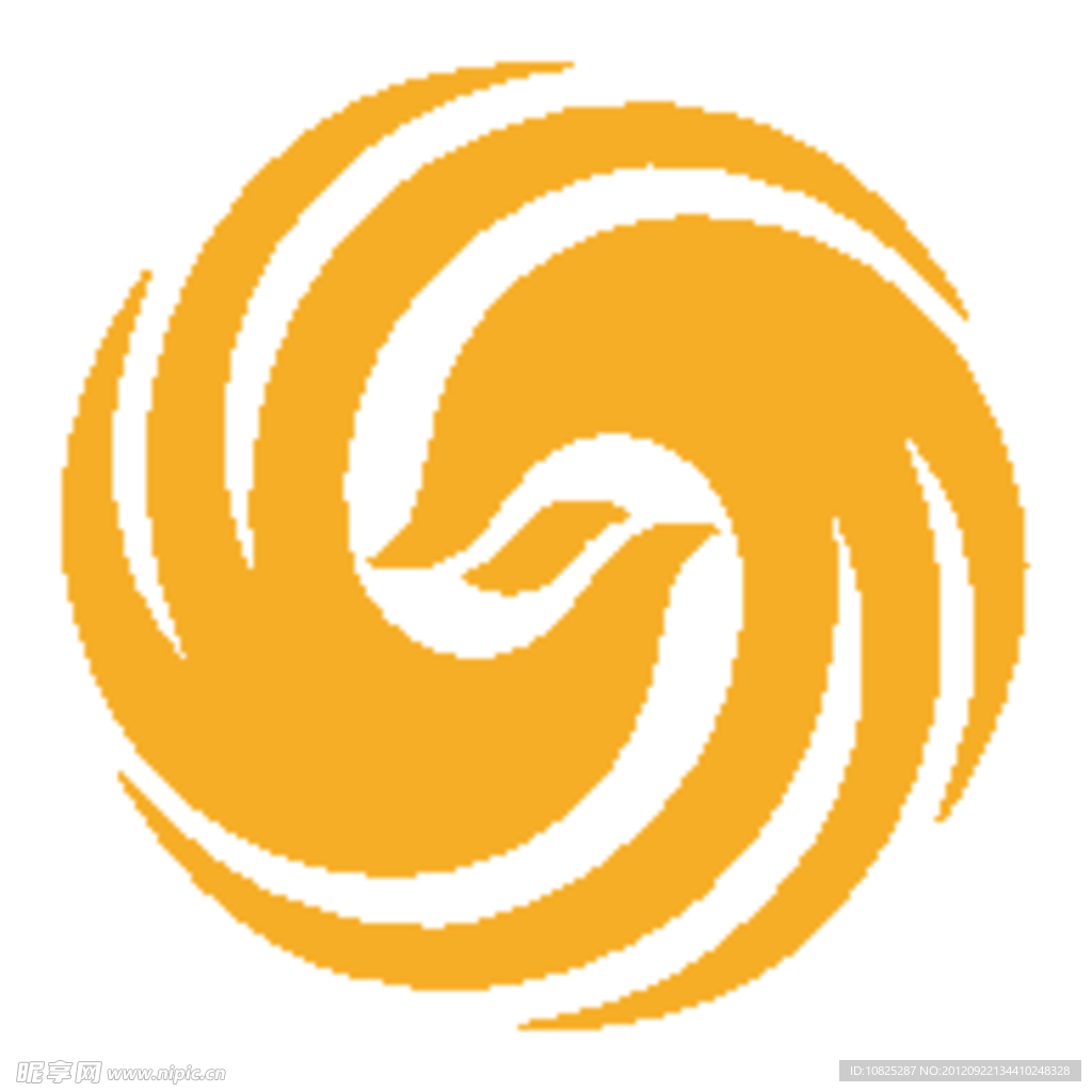 橙黄色标志 凤凰 螺旋 圆形