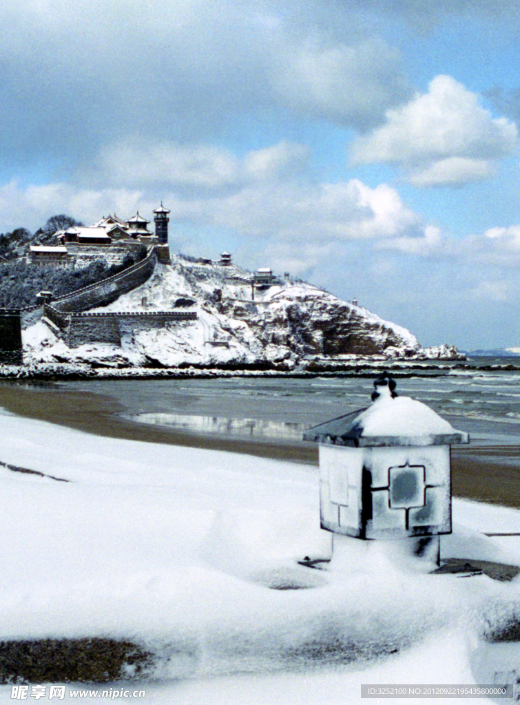 蓬莱阁雪景摄影