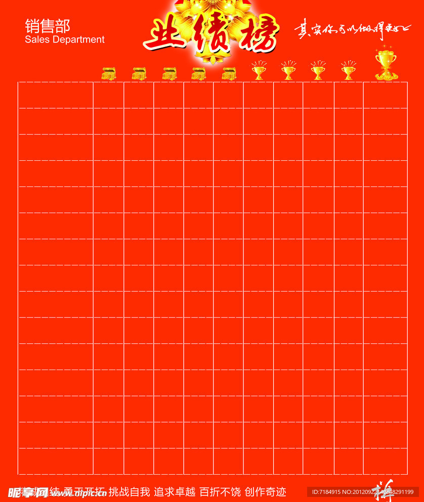 销售部业绩表