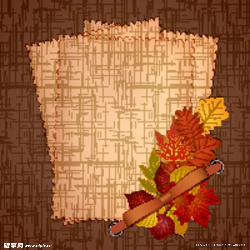 秋天树叶边框背景