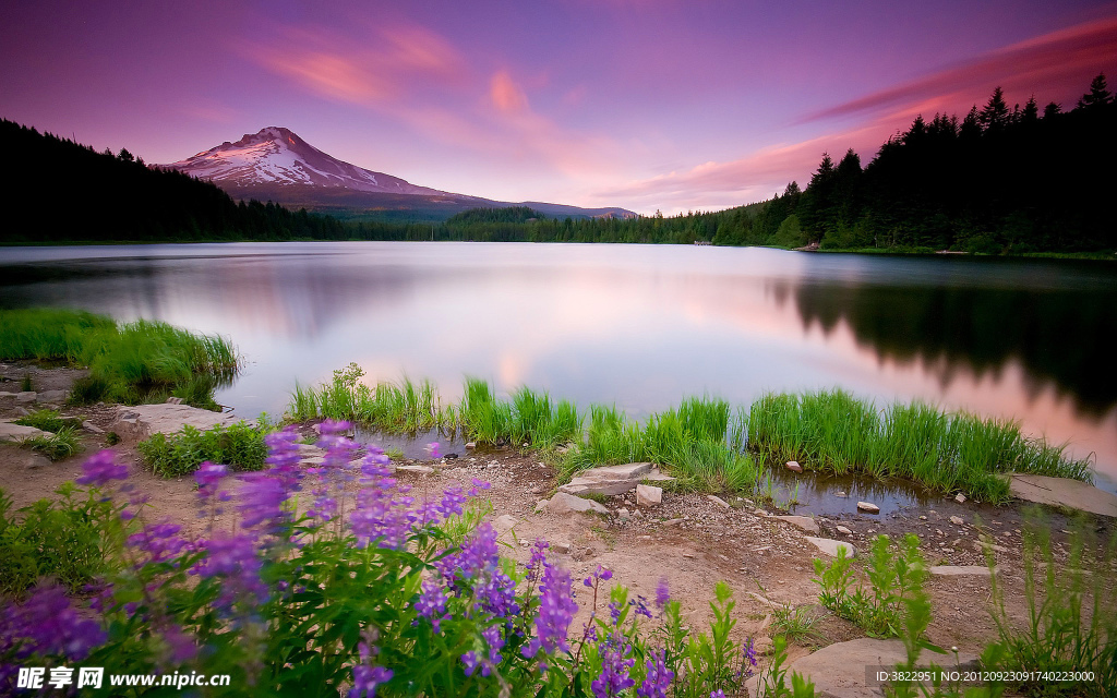 夕阳 山水风景