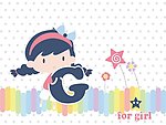 可爱字母女孩