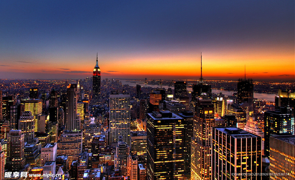 城市 夜景 夕阳