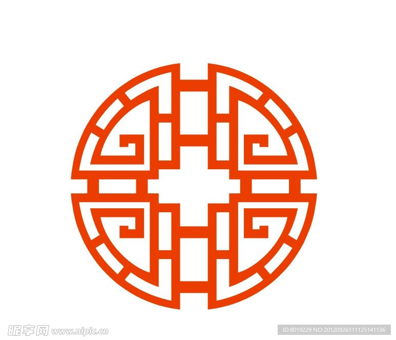 矢量镂空雕窗花