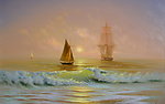 大海油画