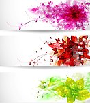 时尚手绘鲜花banner 鲜花花卡