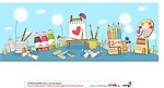 韩版卡通科技信息矢量背景图