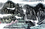山溪杏花开