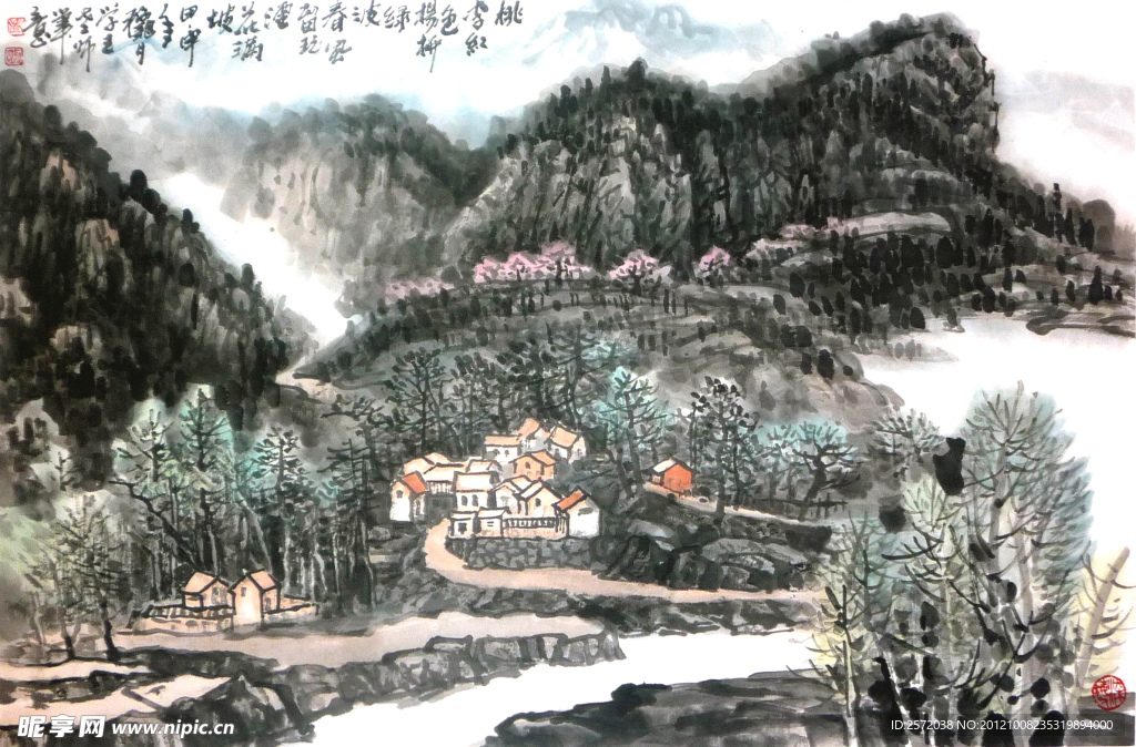 桃李红色杨柳绿