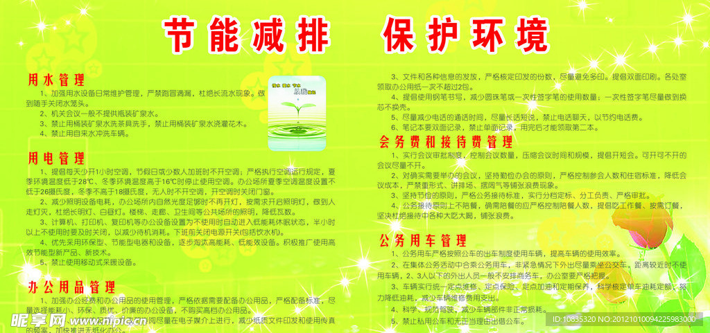 节能减排 保护环境展板