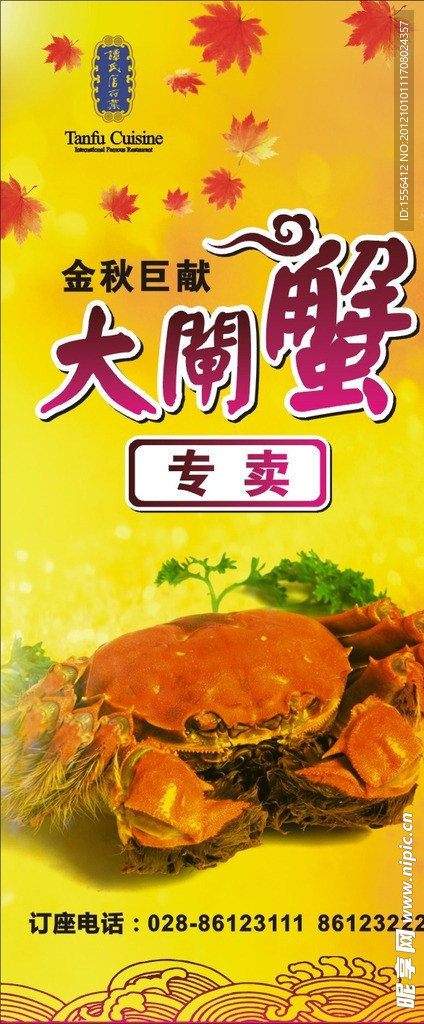大闸蟹 X展架 海报