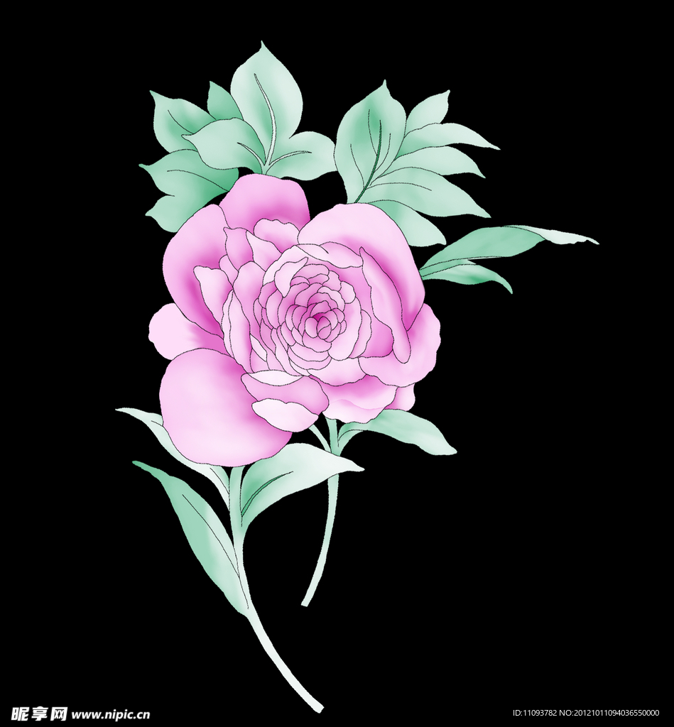 高清手绘花纹