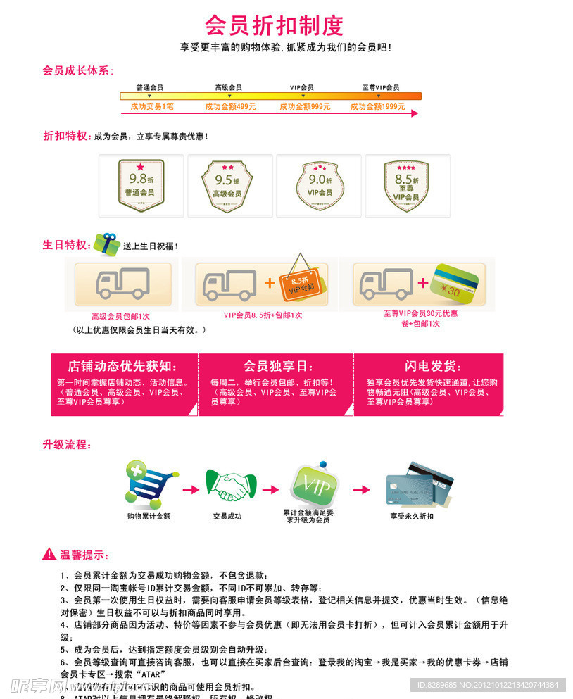 淘宝会员折扣制度排版