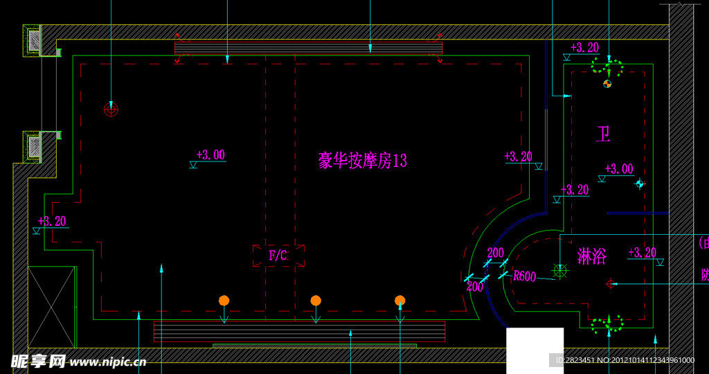 水疗按摩房 房间天花图