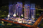 衡阳文华中心鸟瞰夜景