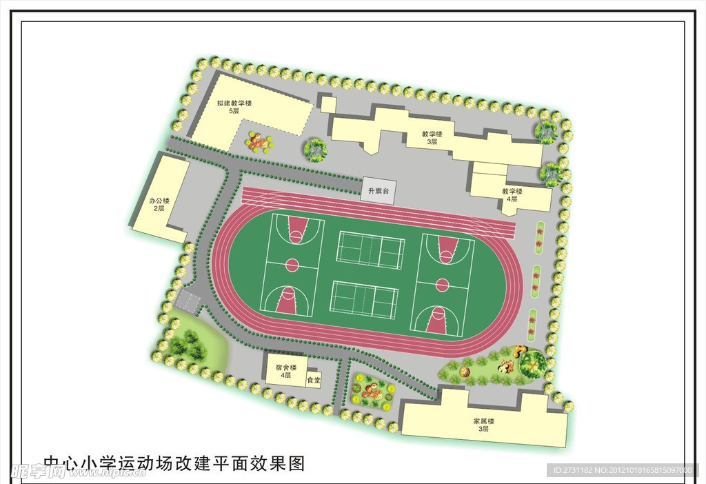 小学绿化平面示意图