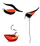 印花 女人泪 人头