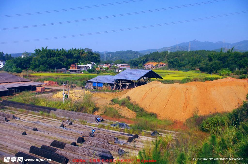 乡村砖瓦厂 田园风景