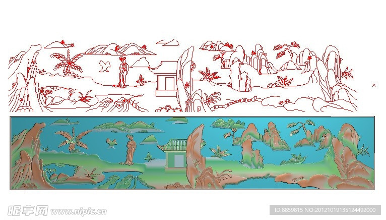 山水风景 精雕图 jdp