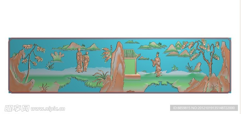 拱桥风水 精雕图 jdp