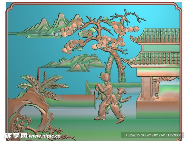 山水人物 精雕图 jdp5 20