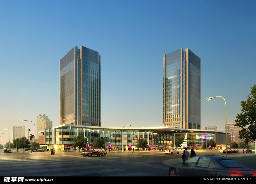 商业中心建筑效果图