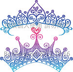 手绘线描王冠