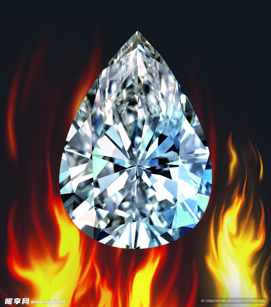 焚烧的水滴砖石