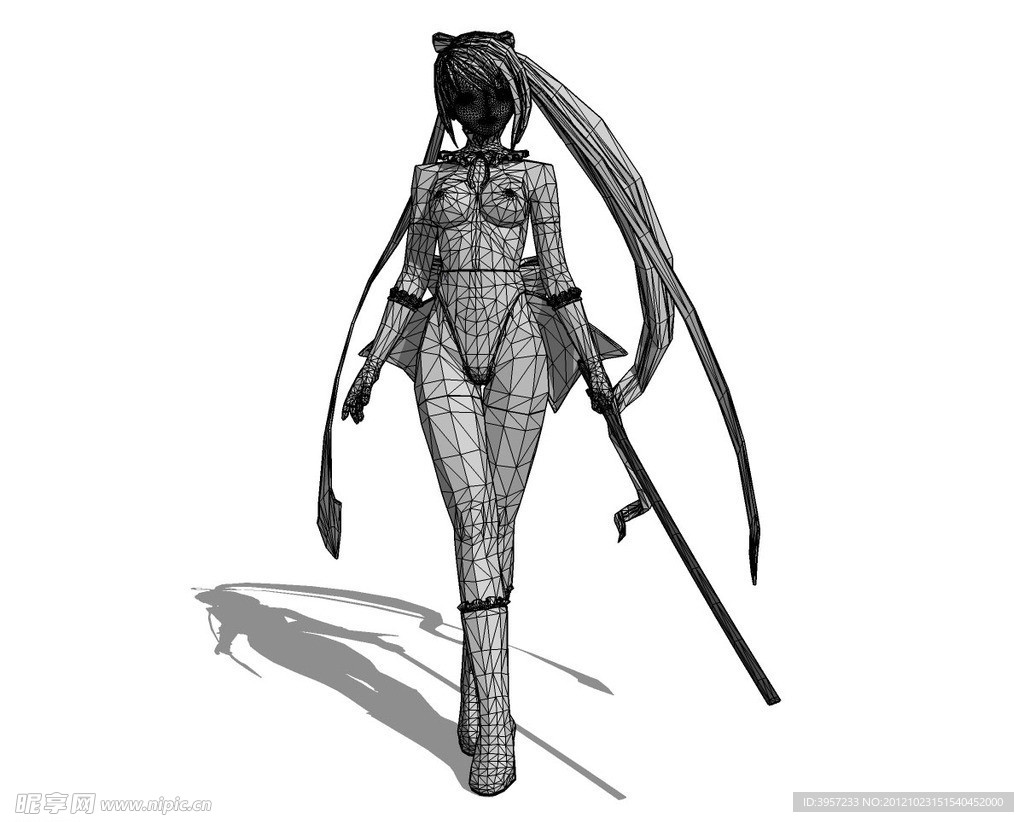 游戏美女3d模型