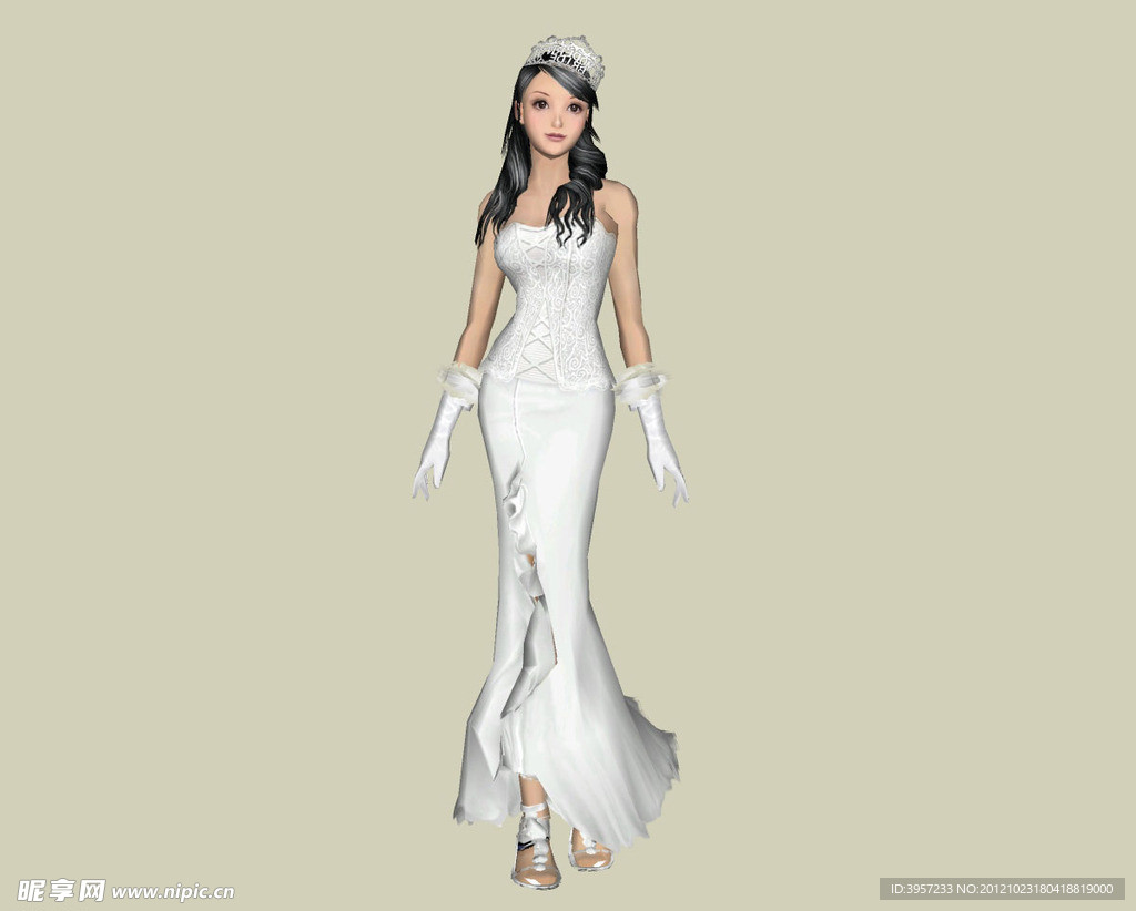 美女礼服3D模型