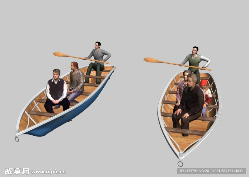 单人划船动作动画