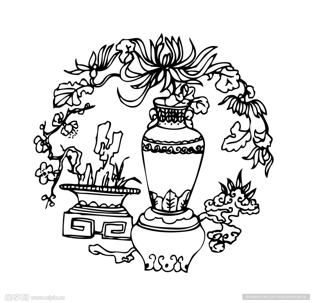 花瓶古典纹