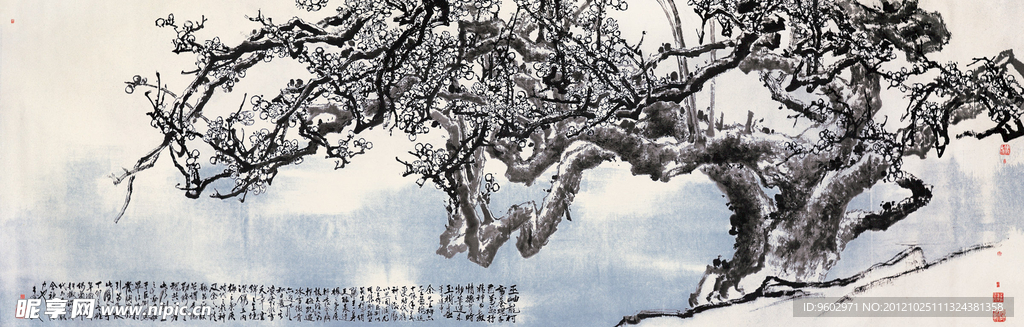 冰雪傲骨玉树寒梅国画