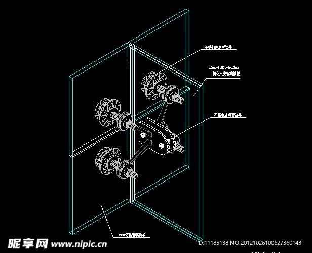 幕墙点肋式3D节点