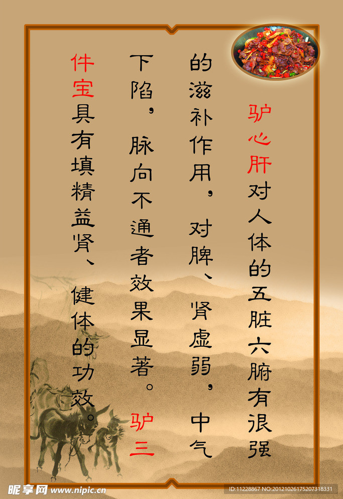 驴肉简介展板