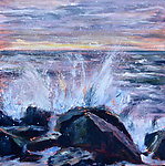 油画 海浪