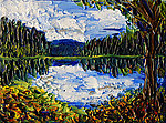 油画 湖泊