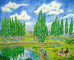 油画 夏日野餐